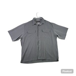 Vintage Wingo Shirt Mens Gray Short Sleeve Retro Casual Everyday Wear Button Up